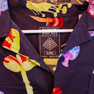 Mushroom print mens button down